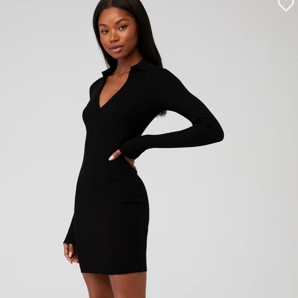 Cotton Citizen Black Ibiza Long Sleeve Polo Dress Medium NWT - Picture 5 of 8